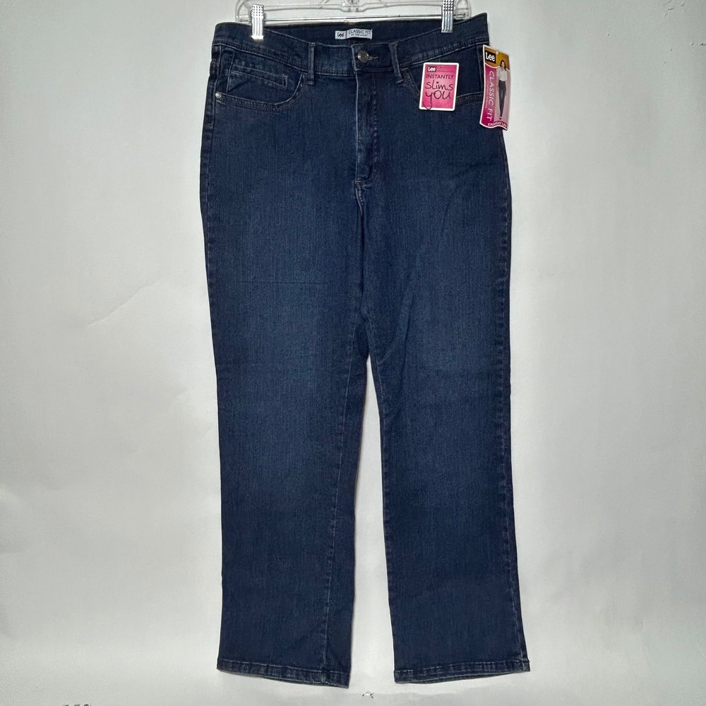 New Lee Straight Leg Jeans Women 14S Blue Nile Classic Fit Instantly Slims You